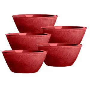 Purely Home Potters Reactive Glaze Red Melamine Bowls - Set of 5