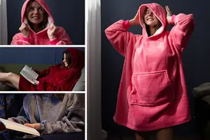 One Size Comfortable Oversized Sherpa Hoodie Blanket