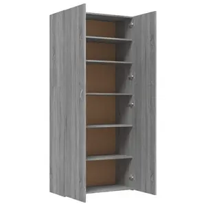 Shoe Cabinet Grey Sonoma 80x35.5x180 cm Engineered Wood