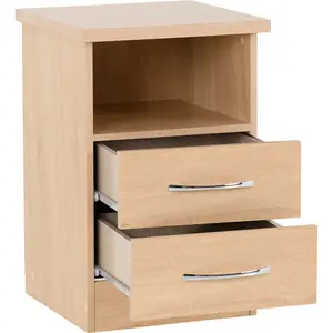 Cascio 2 Drawer Bedside Table Sonoma Oak Effect