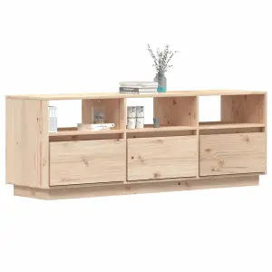 Berkfield TV Cabinet 140x37x50 cm Solid Wood Pine