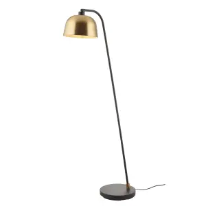 Rebel Curved Matt Black Bronze effect Floor light