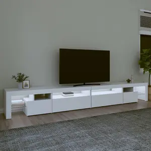 Berkfield TV Cabinet with LED Lights White 290x36.5x40 cm