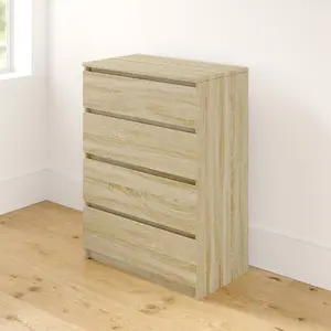 Tonya 4 Drawer 70Cm W Chest Of Drawers Sonoma Oak