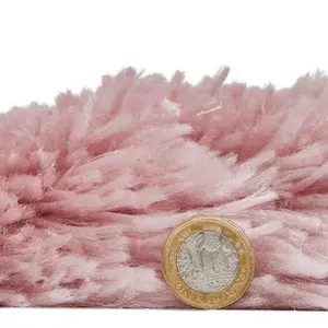 Rose Thick Shaggy Rug, Handmade Modern Rug, Plain Rose Shaggy Rug for Bedroom, Living Room, & Dining Room-80cm X 150cm