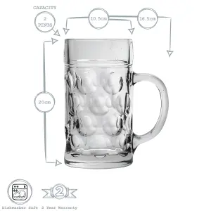 Rink Drink - Giant Glass German Beverage Stein - 2 Pints