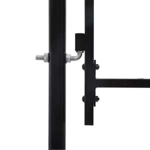 Berkfield Fence Gate Single Door with Spike Top Steel 1x1.75 m Black