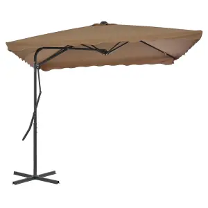 Berkfield Outdoor Parasol with Steel Pole 250x250 cm Taupe