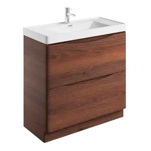 Eden 900mm Floorstanding Vanity Unit in Redwood & Resin Basin