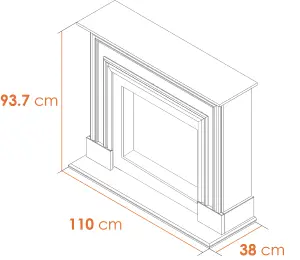 Adam Sandwell Electric Fireplace Suite in Pure White, 44 Inch