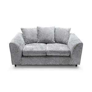 Harriet Crushed Chenille 2 Seater Sofa in Light Grey