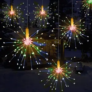 240 LED - Multicolour Christmas Battery Operated Hanging String Starry Fairy Lights Starburst Light Decoration