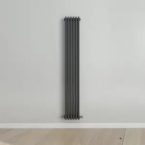 Vertical Anthracite Triple Column Radiator (H) 1800mm x (W) 290mm, 5138 BTU.