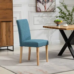 Maiolo Fabric Dining Chairs - Set of 2 - Teal