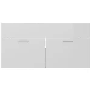 Berkfield Bathroom Furniture Set High Gloss White Engineered Wood