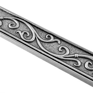 (PACK OF 5) Niche Tiles Cypress Metal Nickel 4.5cm. x 30cm. Border Wall Accent Tile Trim