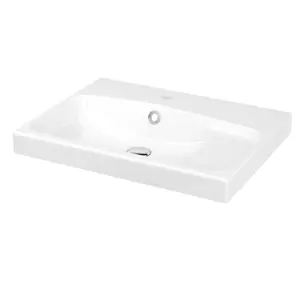 GoodHome Imandra Gloss Anthracite Wall-mounted Vanity unit & basin set (W)604mm (H)944mm