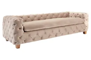 Ophelia Coffee Velvet 3 Seat Sofa