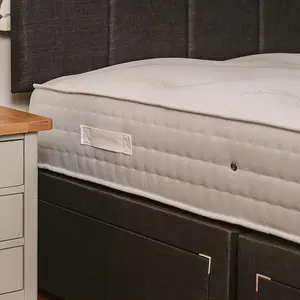 Cashmere Wool 1000 Pocket Sprung Divan Bed Set 6FT Super King 4 Drawers  Continental- Naples Slate