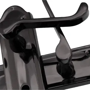 Ashford Door Handle Bathroom Lock Scroll Lever - Black Nickel Bath Pack Hinges