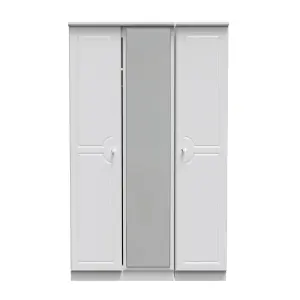 Stratford Triple Mirror Wardrobe in White Ash (Ready Assembled)