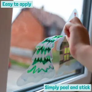 North Pole Christmas Window Stickers (Regular size) Christmas Window Decorations Reusable Removable Repositionable