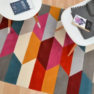 Funk Honeycomb Rugs Bright Rug 140x200cm for the Living Room