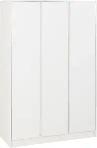 Malvern 3 Door Wardrobe in White Finish Hanging Rail and Shelving