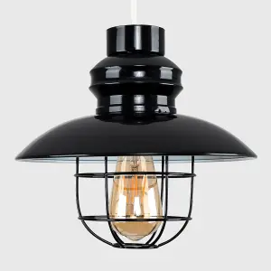 ValueLights Penglai Modern Black Metal Fisherman's Style Ceiling Pendant Light Shade