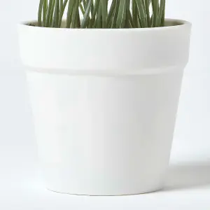 Homescapes Yellow Artificial Tulips in White Decorative Pot, 22 cm Tall