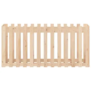 Berkfield Garden Raised Bed with Fence Design 150x50x70 cm Solid Wood Pine