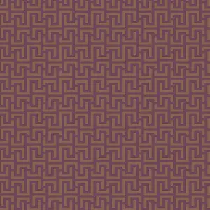 Galerie Luxe Purple Gold Greek Key Smooth Wallpaper