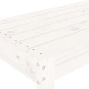 Berkfield Garden Bench White 80x38x45 cm Solid Wood Pine