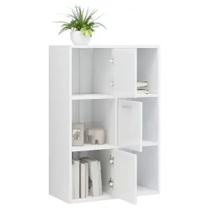 Berkfield Storage Cabinet High Gloss White 60x29.5x90 cm Engineered Wood