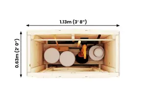 Dunster House Wooden Tool Shed 2m x 1m Sentry Box Wooden Garden Storage Talia Tool Rail Roof Felt