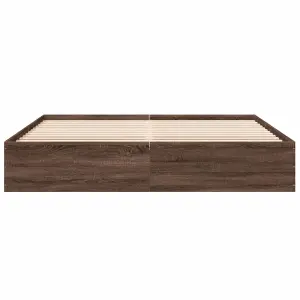 Berkfield Bed Frame without Mattress Brown Oak 180x200 cm Super King