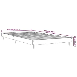 Berkfield Bed Frame Black 100x200 cm Engineered Wood