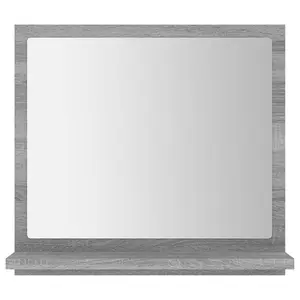 Berkfield Bathroom Mirror Grey Sonoma 40x10.5x37 cm Engineered Wood