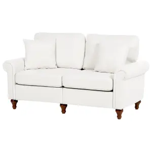 Fabric Living Room Set White GINNERUP