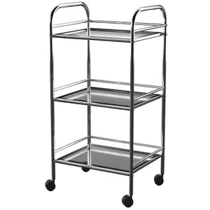 LUCY 3 TIER BATHROOM/KITCHEN/BEAUTY SALON STORAGE TROLLEY