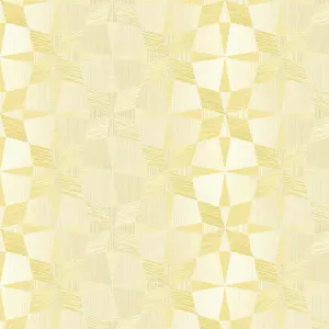 Wallquest Villa Apex Geometric Ochre Wallpaper Acrylic Coated Feature Wall