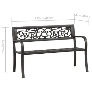 Berkfield Garden Bench 125 cm Steel Black