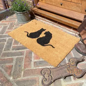 Cat Silhouette Indoor & Outdoor Coir Doormat