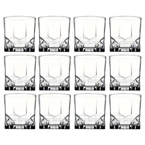 URBNLIVING 9cm Height 325ml Whisky Tumbler Drinking Glass Set of 12