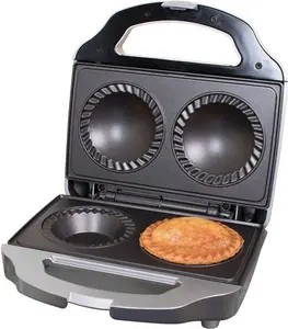 Quest 35970 Double Deep Fill Pie Maker/Features Built-In Crimping Edge & Separate Pastry Cutter/Makes Pies 9cm Diameter/Non-Stick Plates / 700W