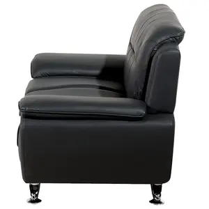 2 Seater Faux Leather Sofa Black LEIRA