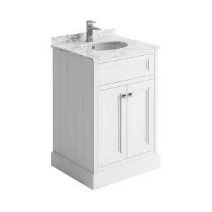 Rowland 600mm Bathroom Vanity with Integrated Ceramic Basin White