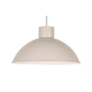 First Choice Lighting Set of 2 Domed Taupe Grey Easy Fit Metal Pendant Shades