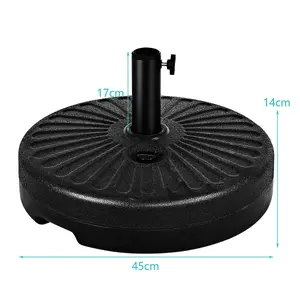 Costway Patio Parasol Umbrella Base Stand Water Fillable Parasol Base W/ Hidden Handle