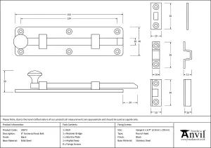 From The Anvil Black 6 Inch Universal Bolt